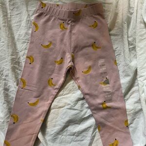 3/$20 Banana Print Pink Kids Leggings